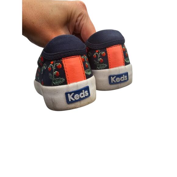Keds x Rifle Paper Co. Crew Kick Sneakers Floral Blue Red Womens Sz 6 - Picture 4 of 6